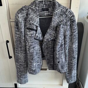 Lane Bryant Textured Black and White Blazer